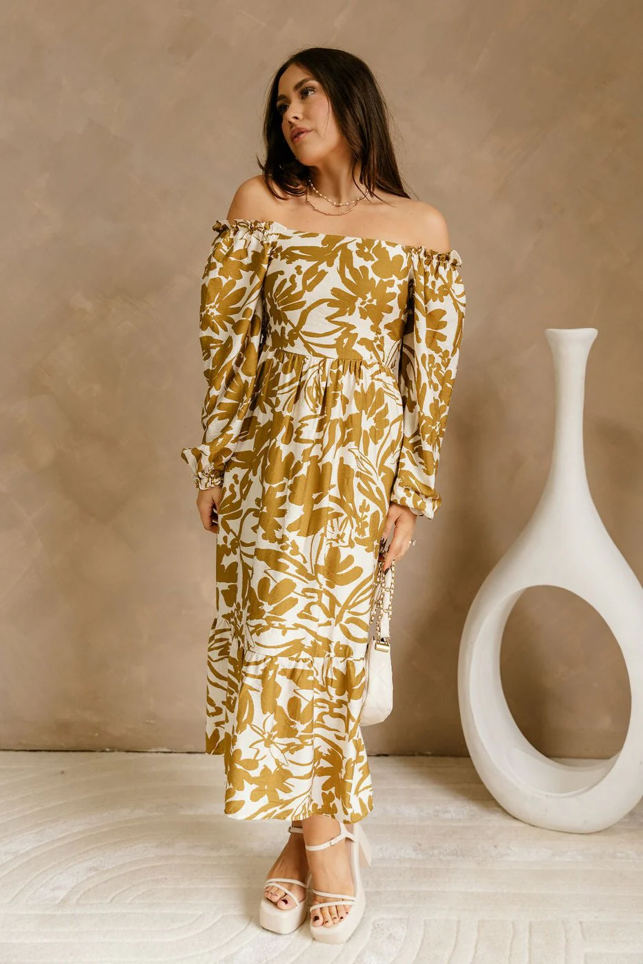 Dahlia Cream & Mustard Floral Maxi Dress - Image 6
