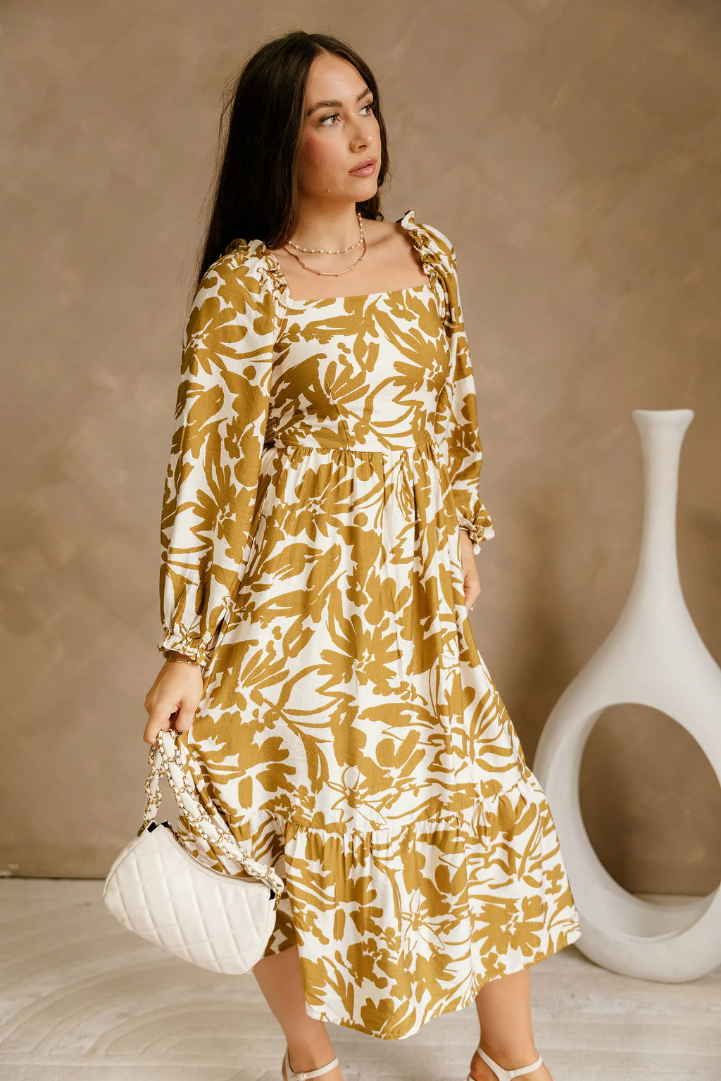 Dahlia Cream & Mustard Floral Maxi Dress - Image 7