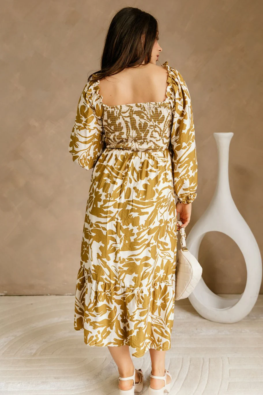 Dahlia Cream & Mustard Floral Maxi Dress - Image 8