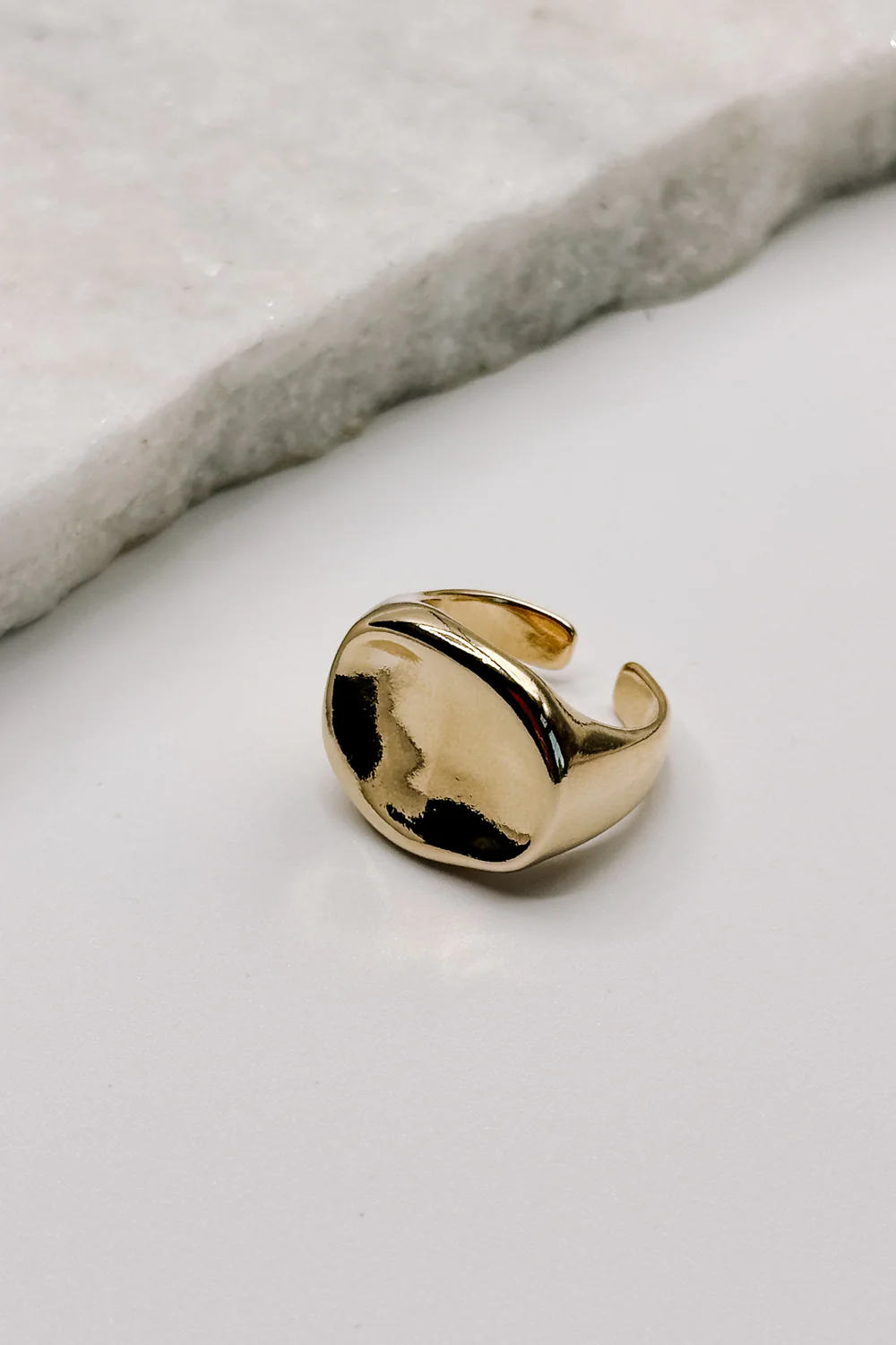 Cecilia Gold Hammered Ring