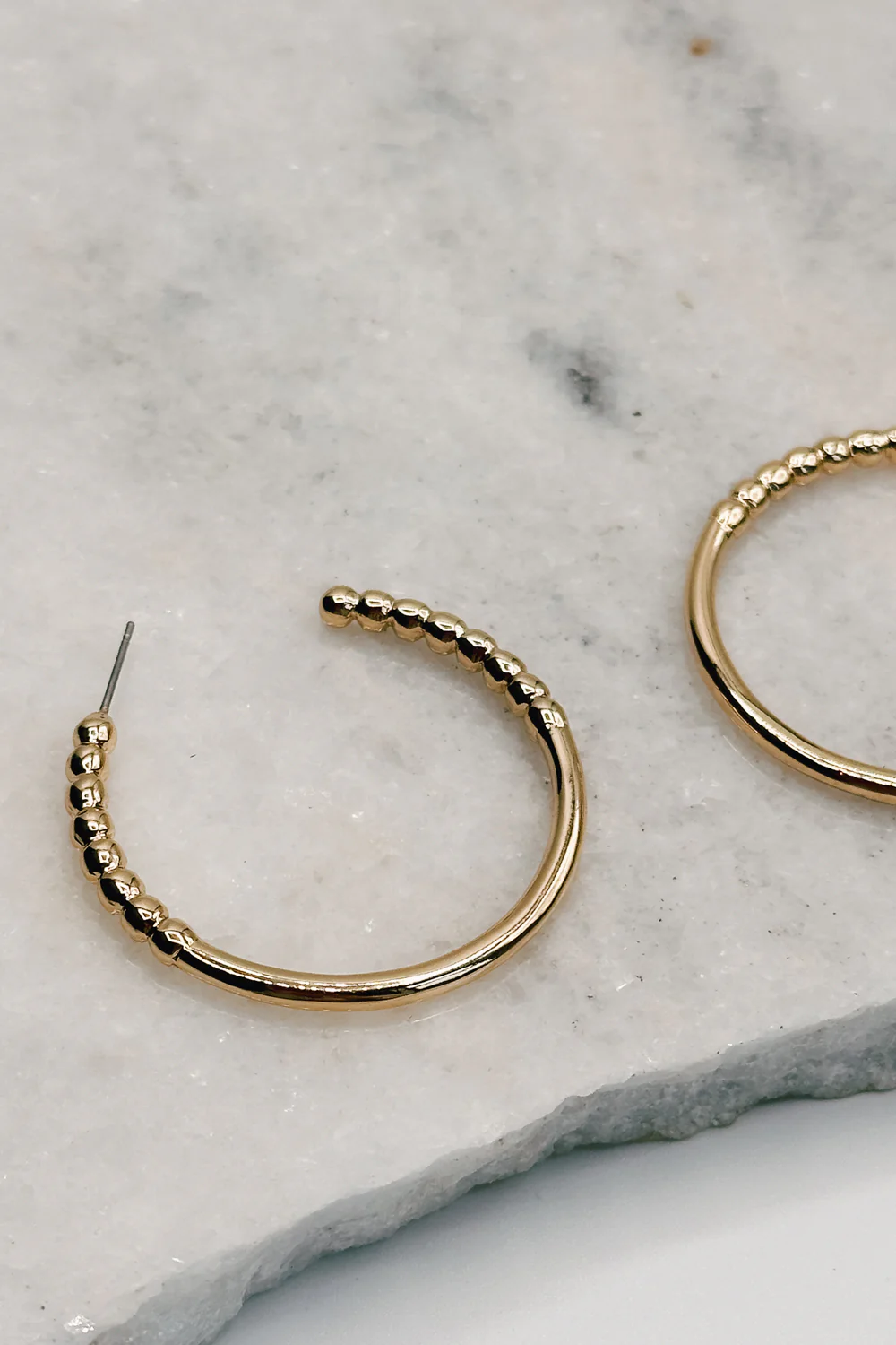 Alaina Gold Dipped Bead Hoop Earring - Image 3