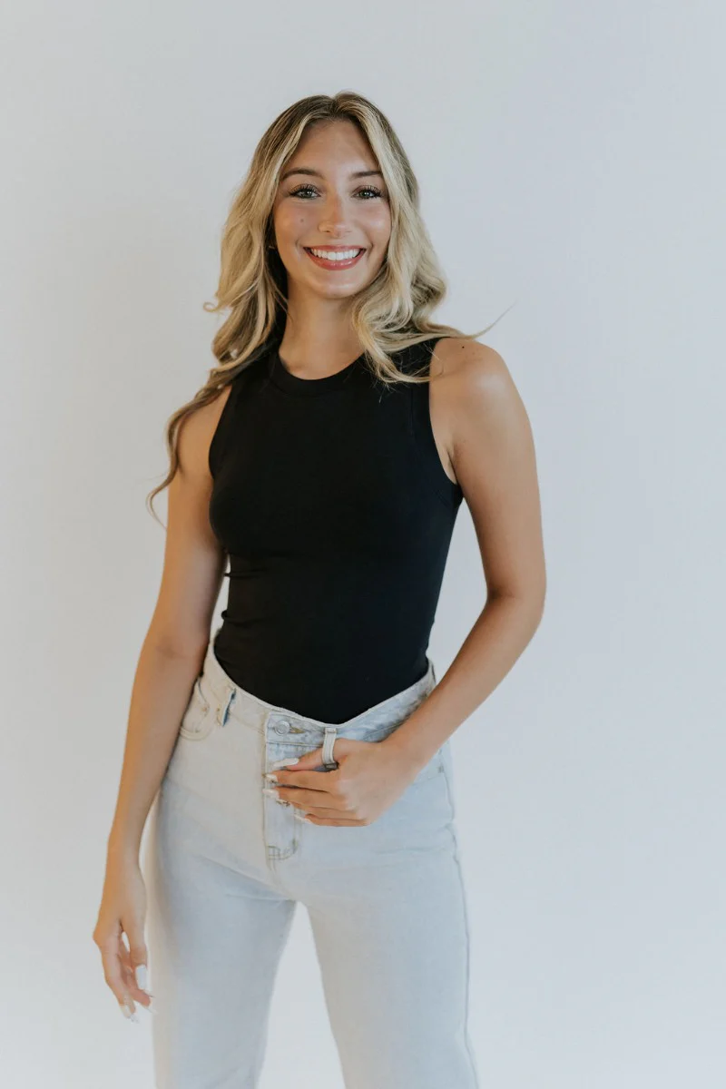 A Classic Black Bodysuit