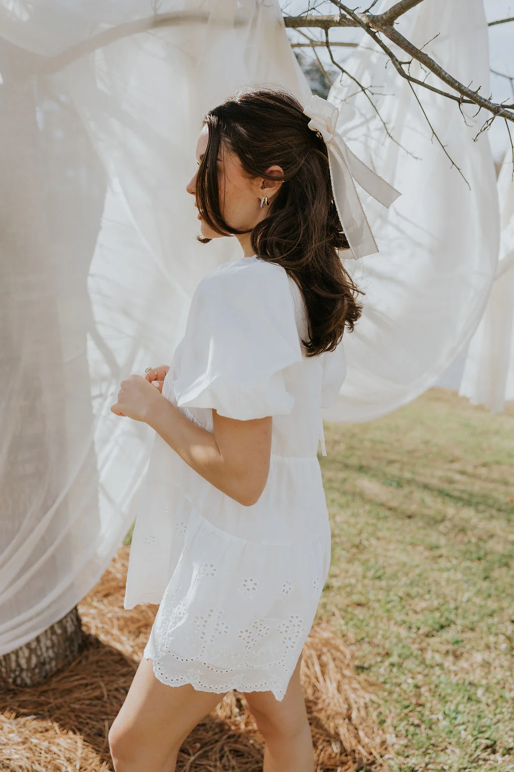 Madeline White Eyelet Romper - Image 6