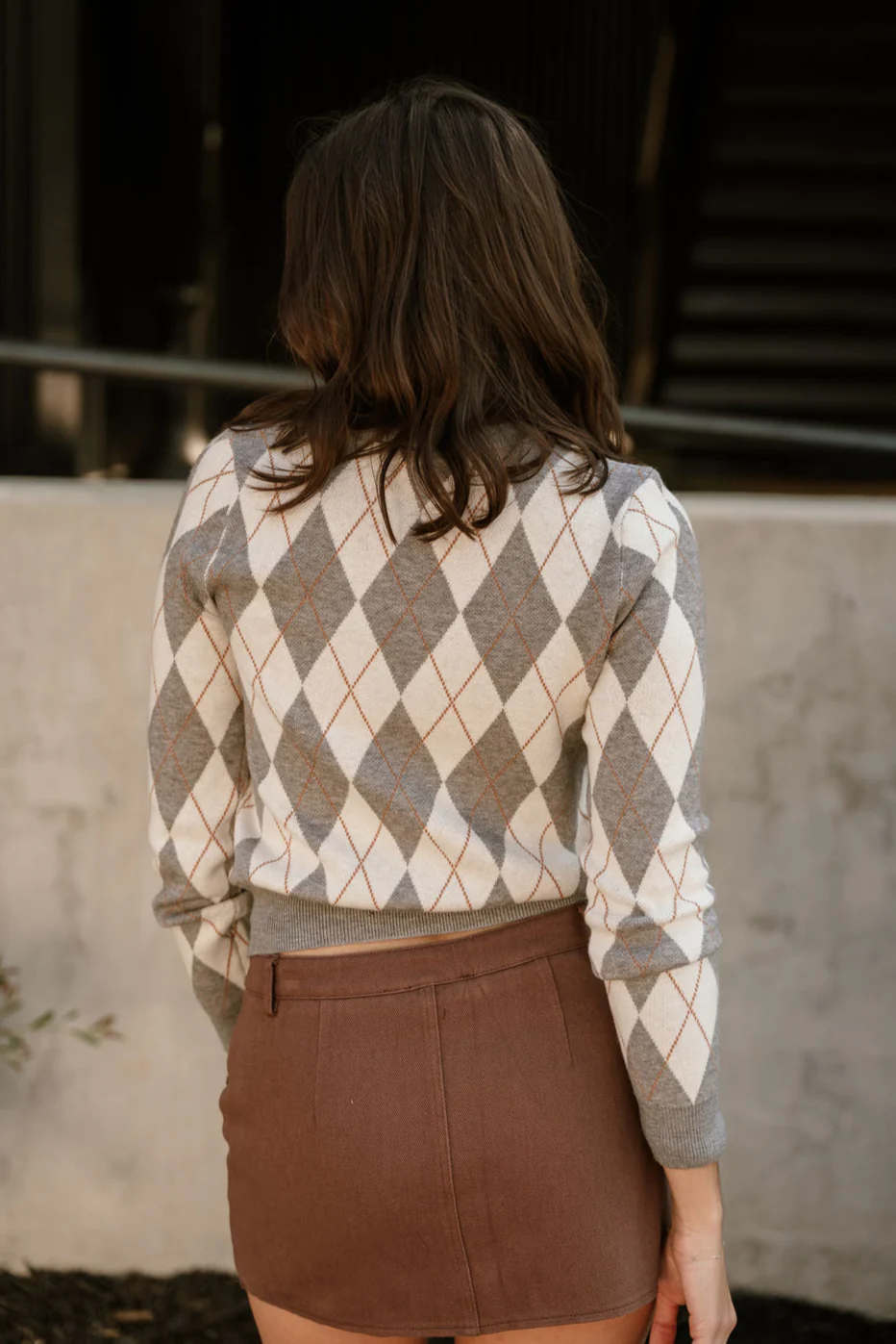 Abby Grey Multi Diamond Cardigan - Image 4