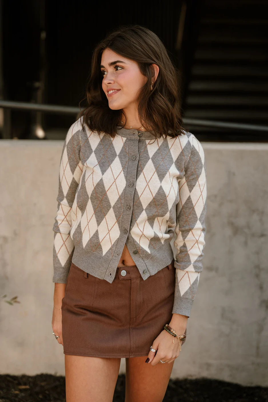 Abby Grey Multi Diamond Cardigan - Image 7