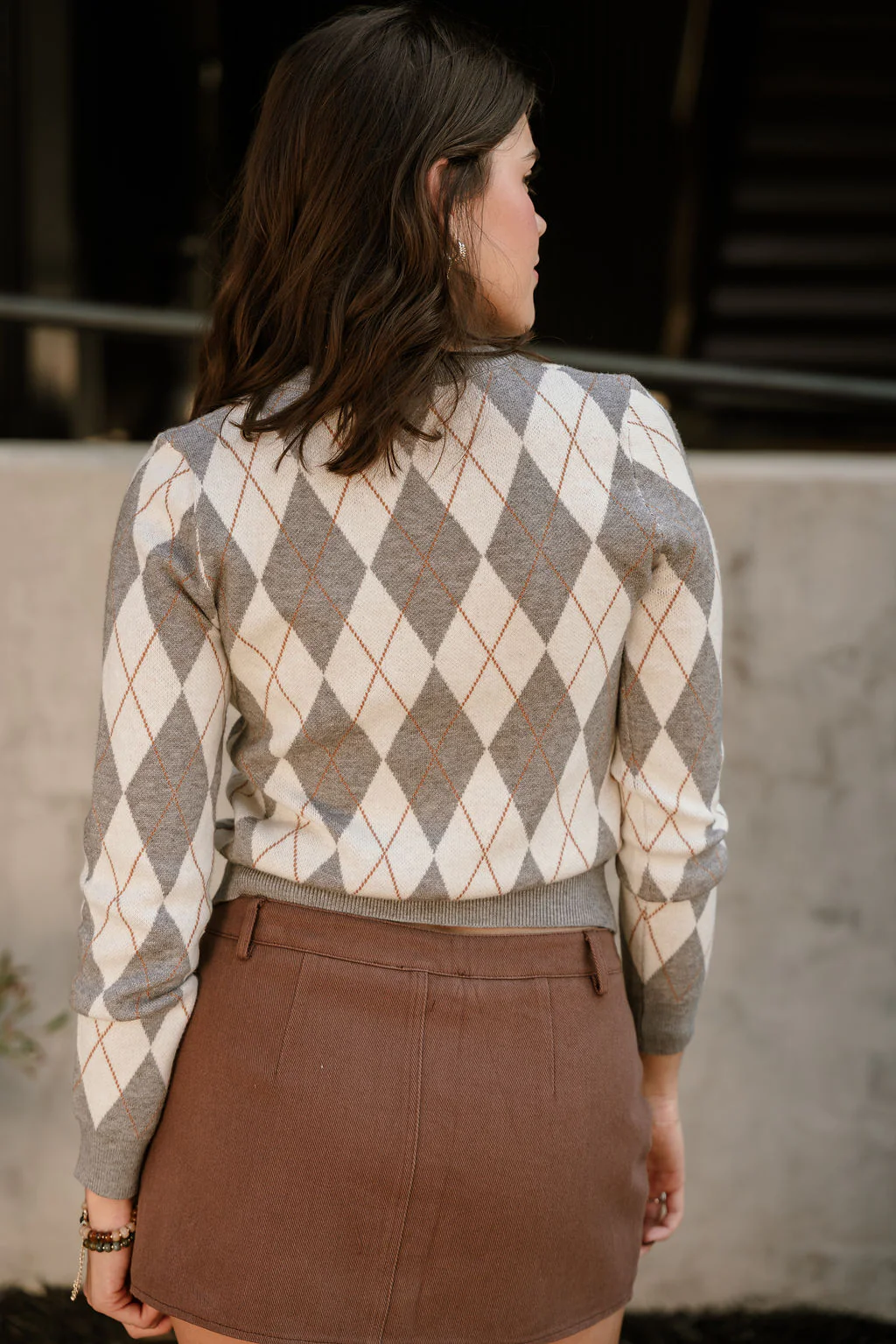 Abby Grey Multi Diamond Cardigan - Image 9