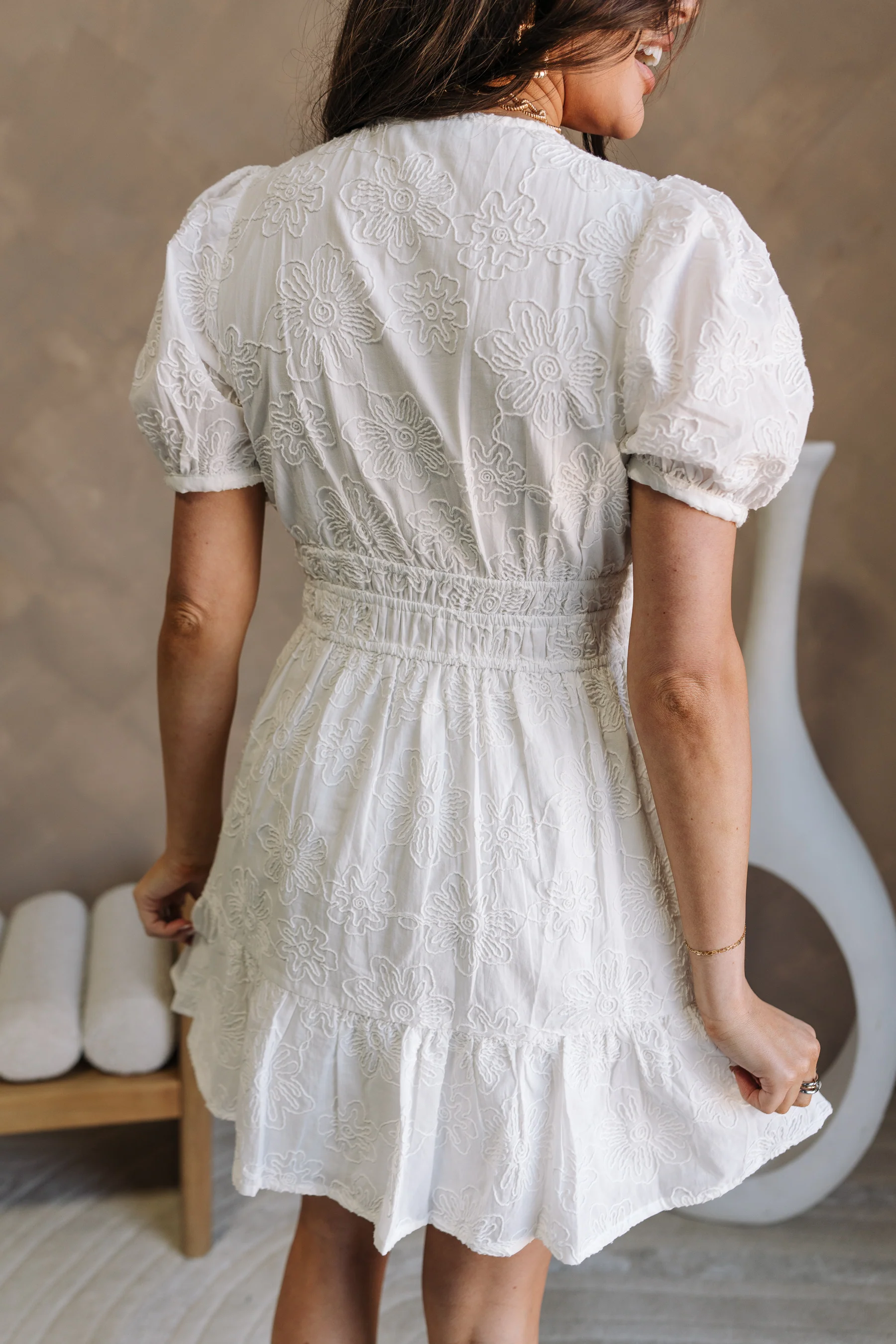 Abigail White Floral Mini Dress - Image 6