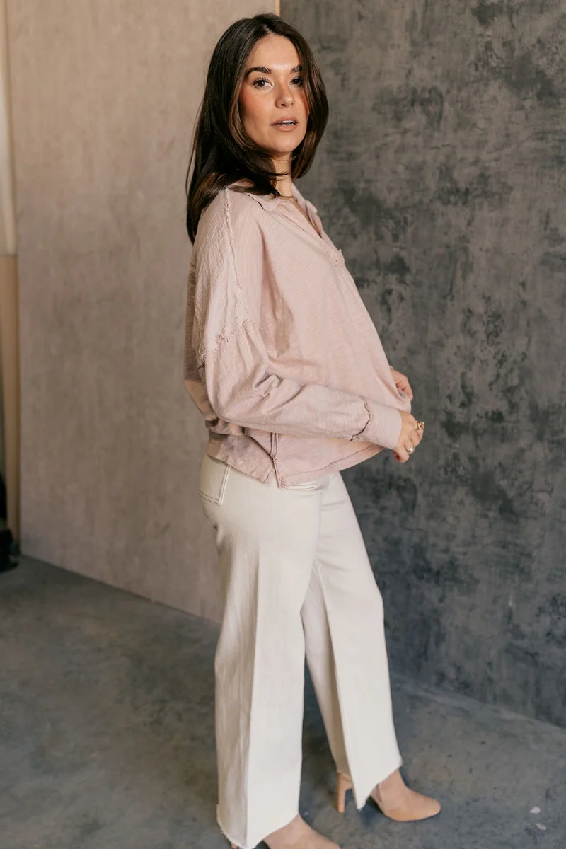 Ada Dusty Rose Long Sleeve Top - Image 7