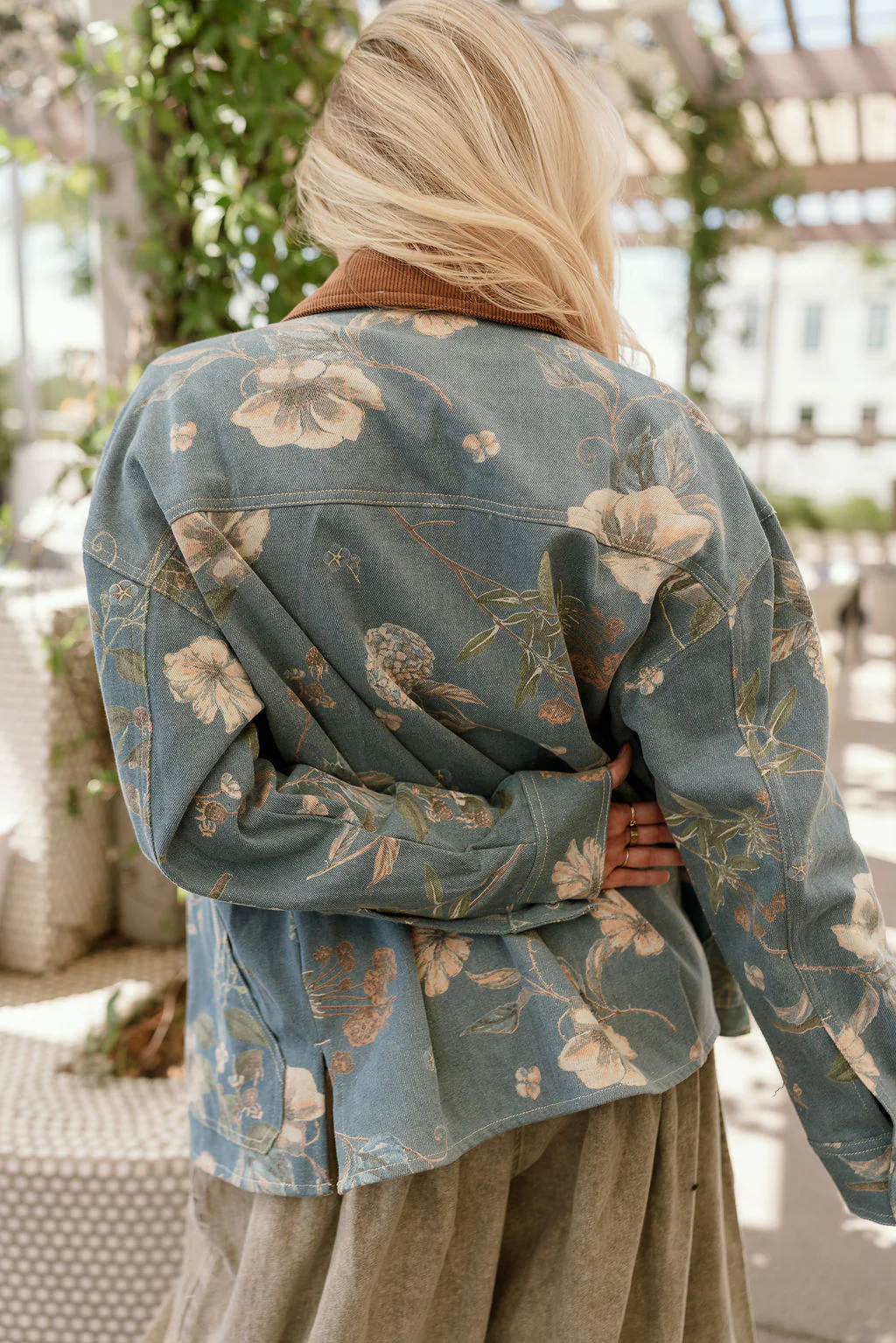 Adalyn Light Denim & Floral Barn Jacket - Image 11