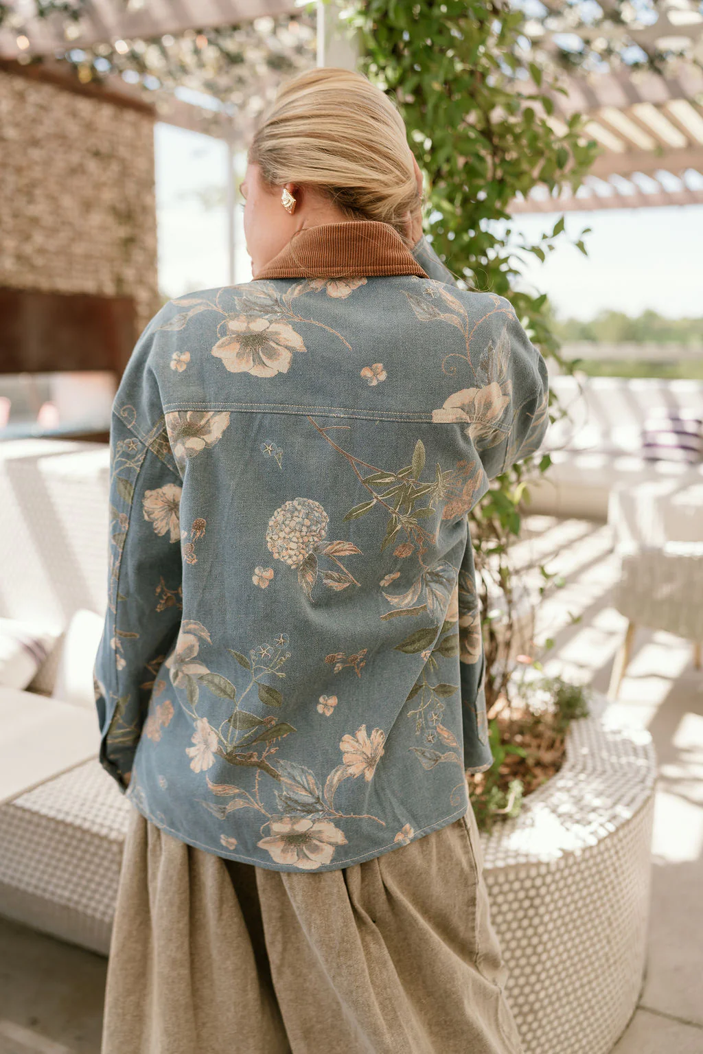 Adalyn Light Denim & Floral Barn Jacket - Image 4