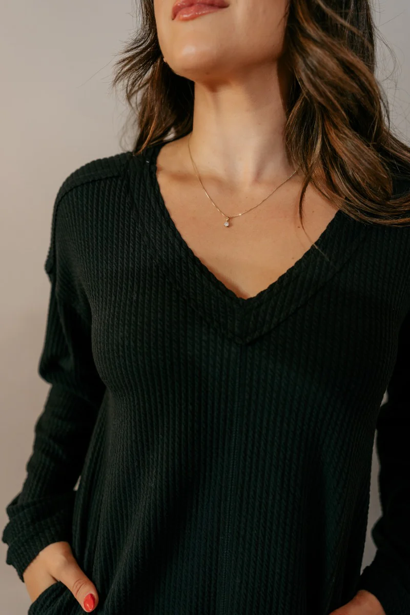 Adalynn Black Textured Knit Mini Dress - Image 5