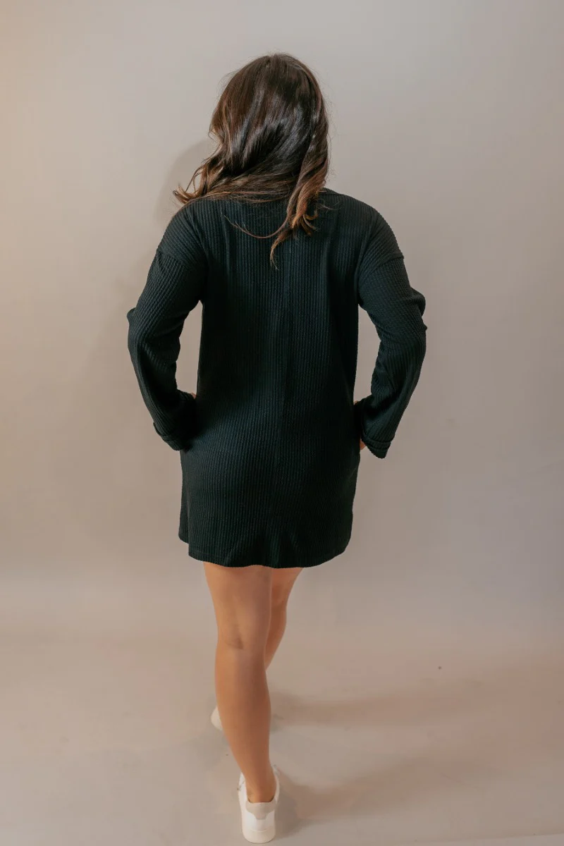 Adalynn Black Textured Knit Mini Dress - Image 7