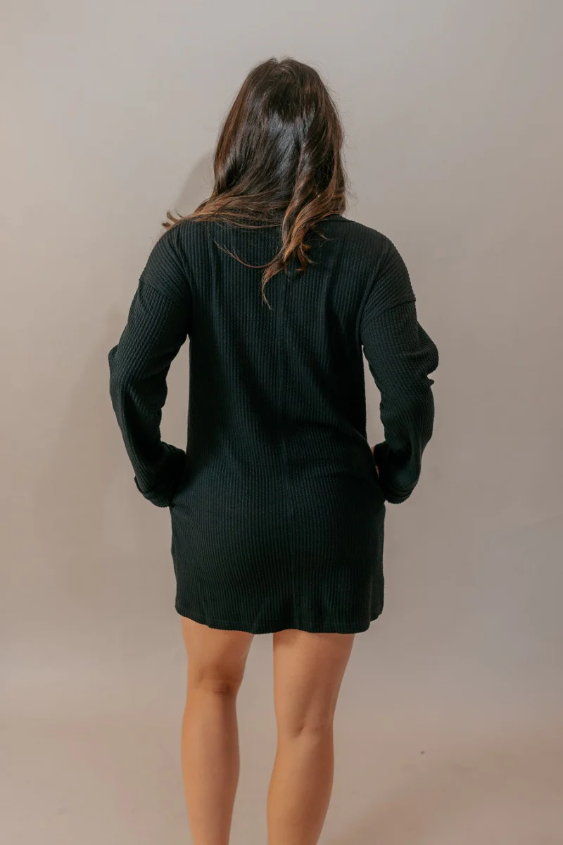 Adalynn Black Textured Knit Mini Dress - Image 8