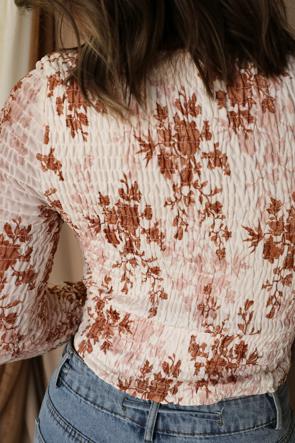 Addison Floral Smocked Long Sleeve Top - Image 9
