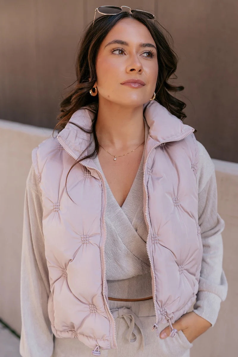 Adelaide Light Rose Puffer Vest - Image 5