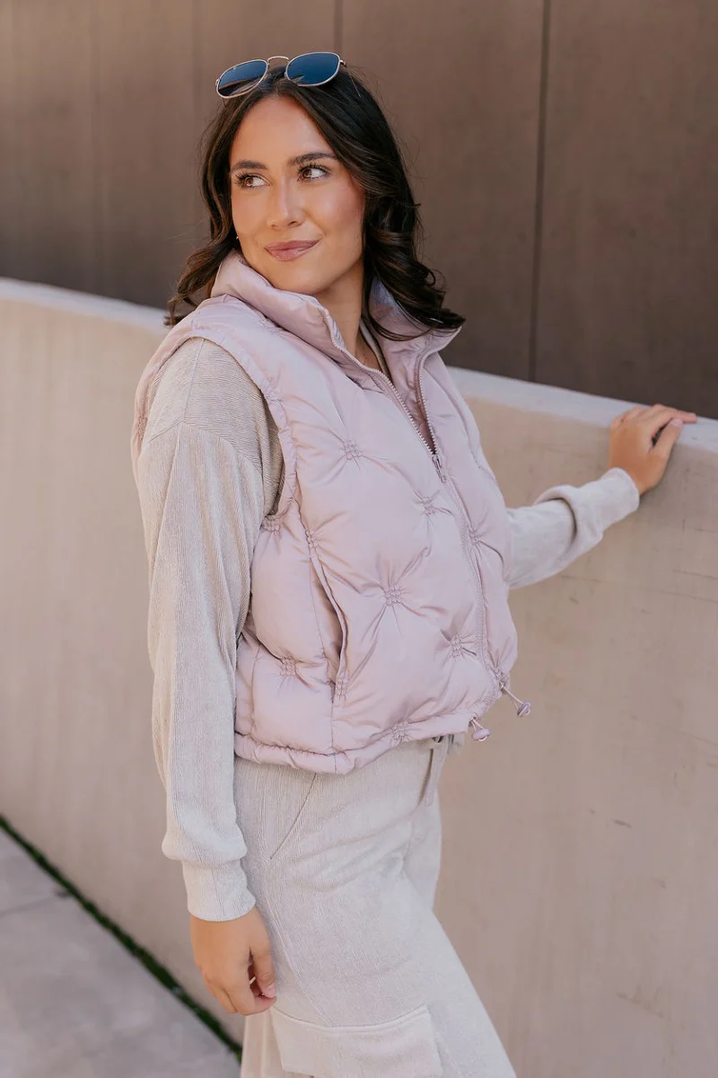 Adelaide Light Rose Puffer Vest - Image 6
