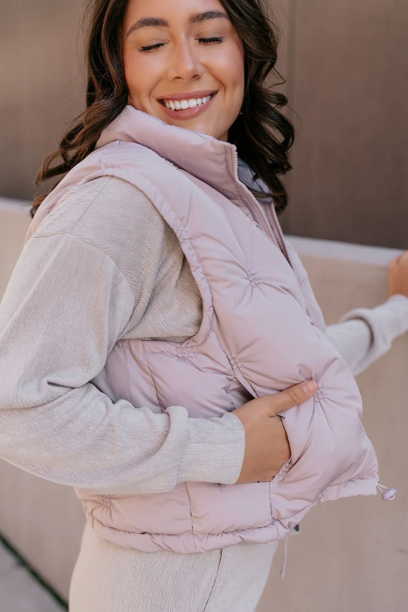 Adelaide Light Rose Puffer Vest - Image 7
