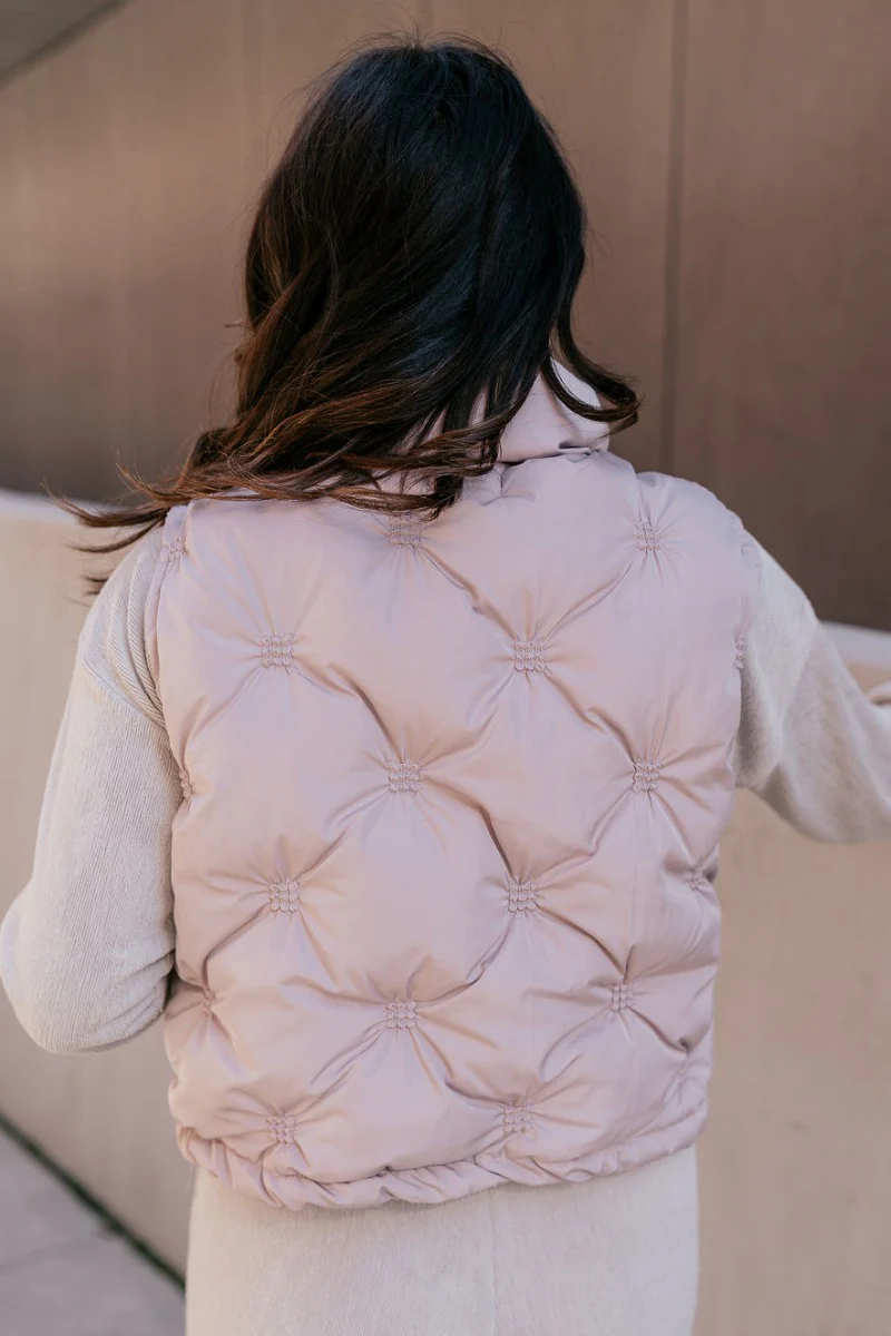 Adelaide Light Rose Puffer Vest - Image 8