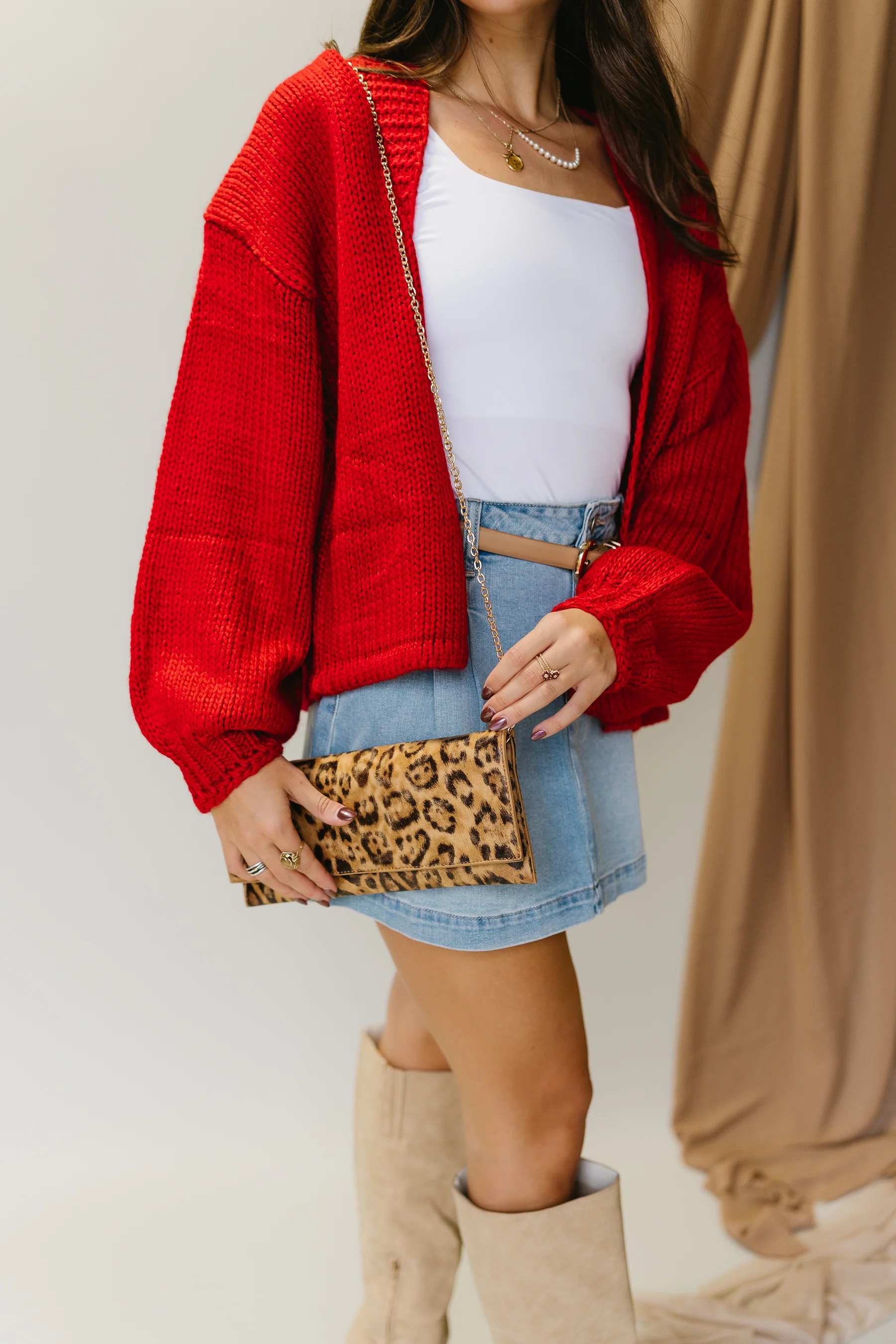 Adelle Leopard Adjustable Chain Purse - Image 4