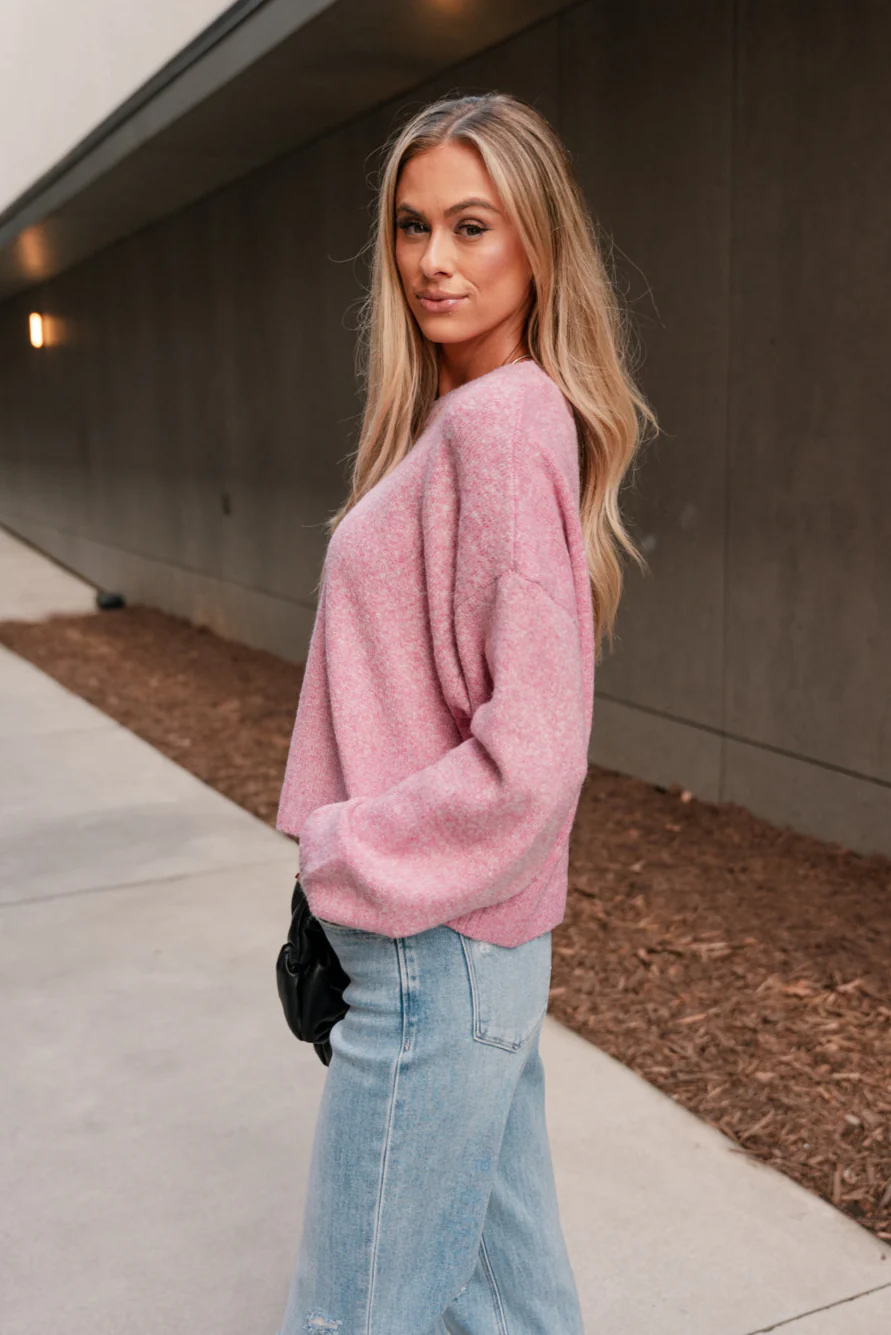 Adelyn Hot Pink Knit Sweater - Image 3