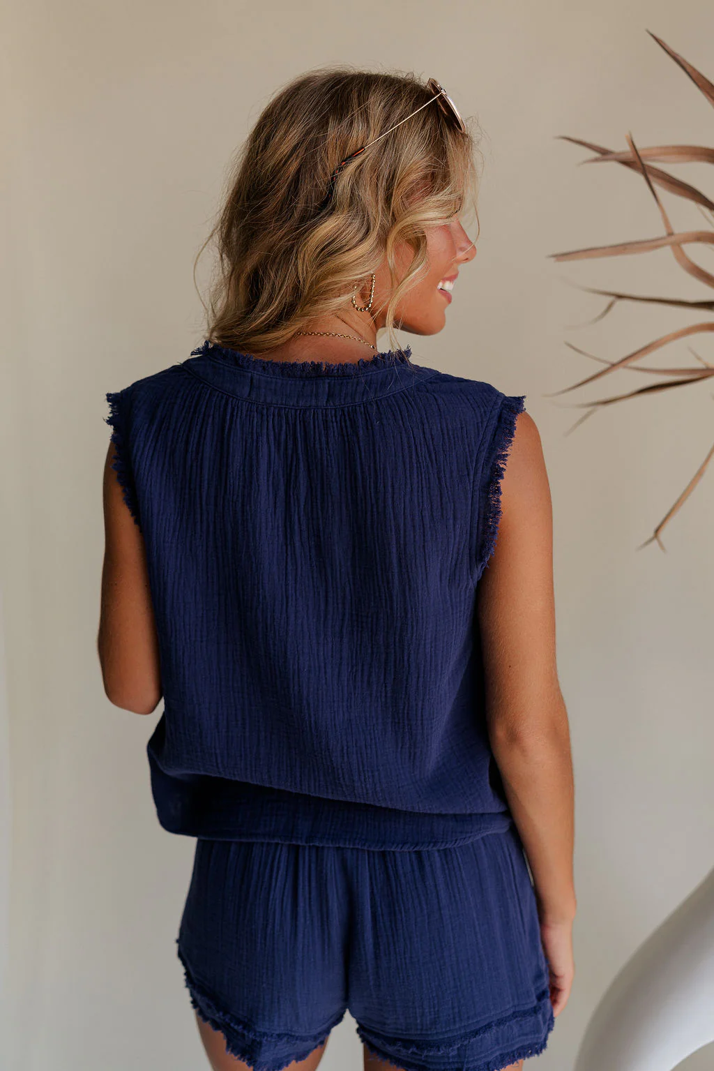 Adriana Gauze Fray Sleeveless Tank - Image 7