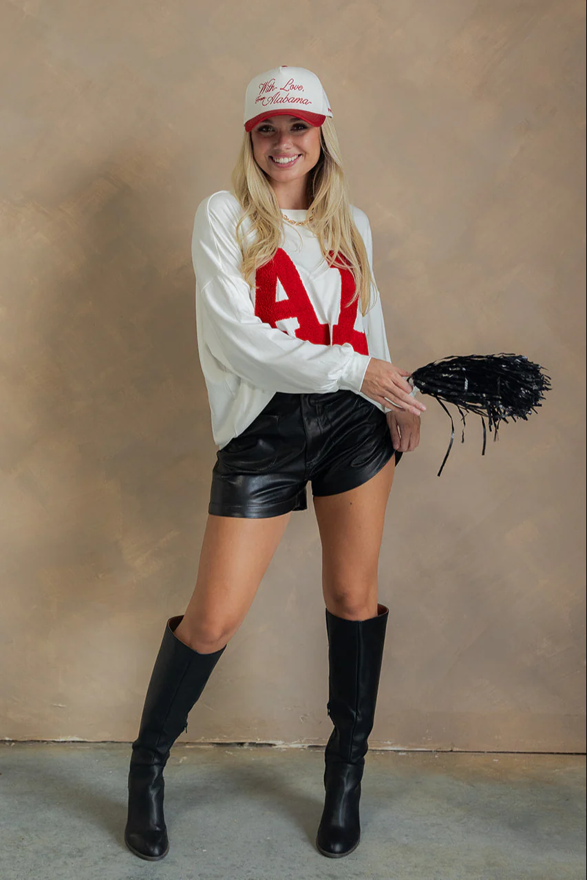 Alabama "AL" Crimson & White Top