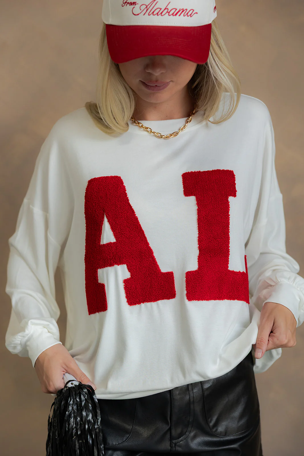 Alabama "AL" Crimson & White Top - Image 2