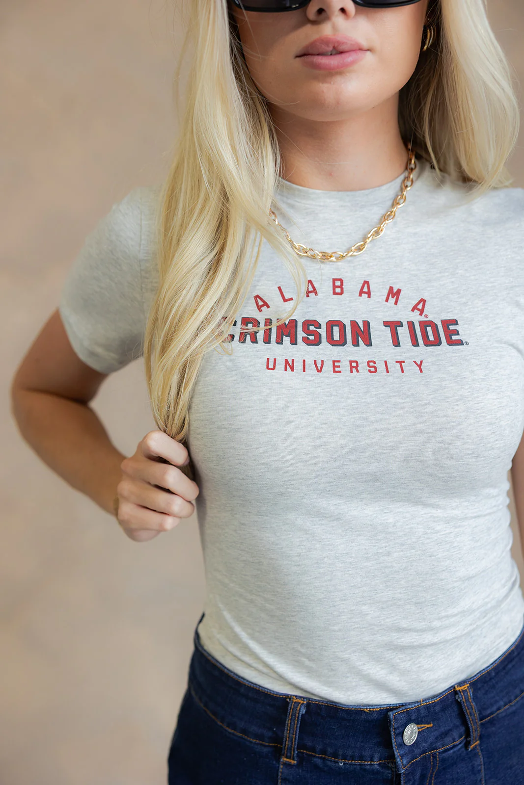Alabama Crimson Tide University Heather Grey Top - Image 5