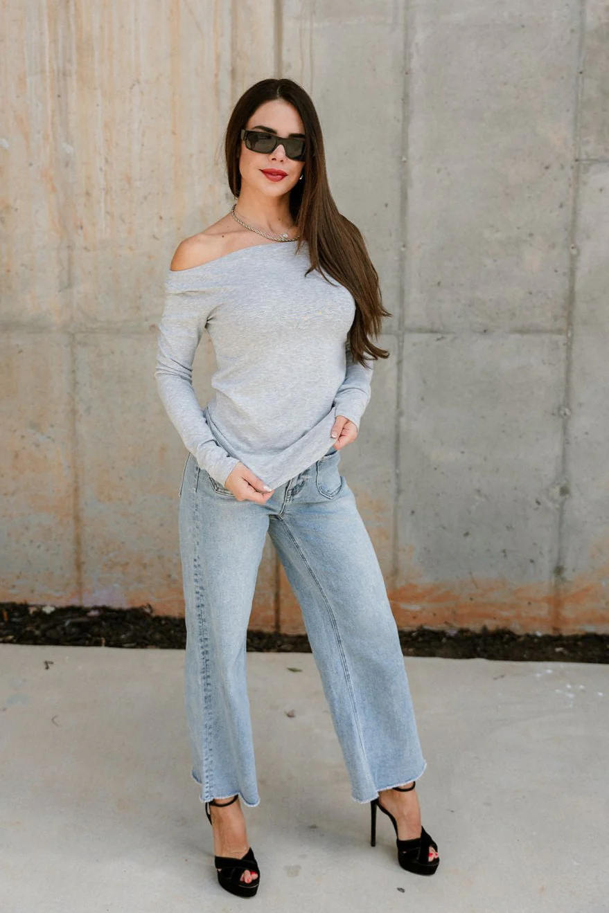 Alaina Light Wash Cropped Flare Jeans - Image 2