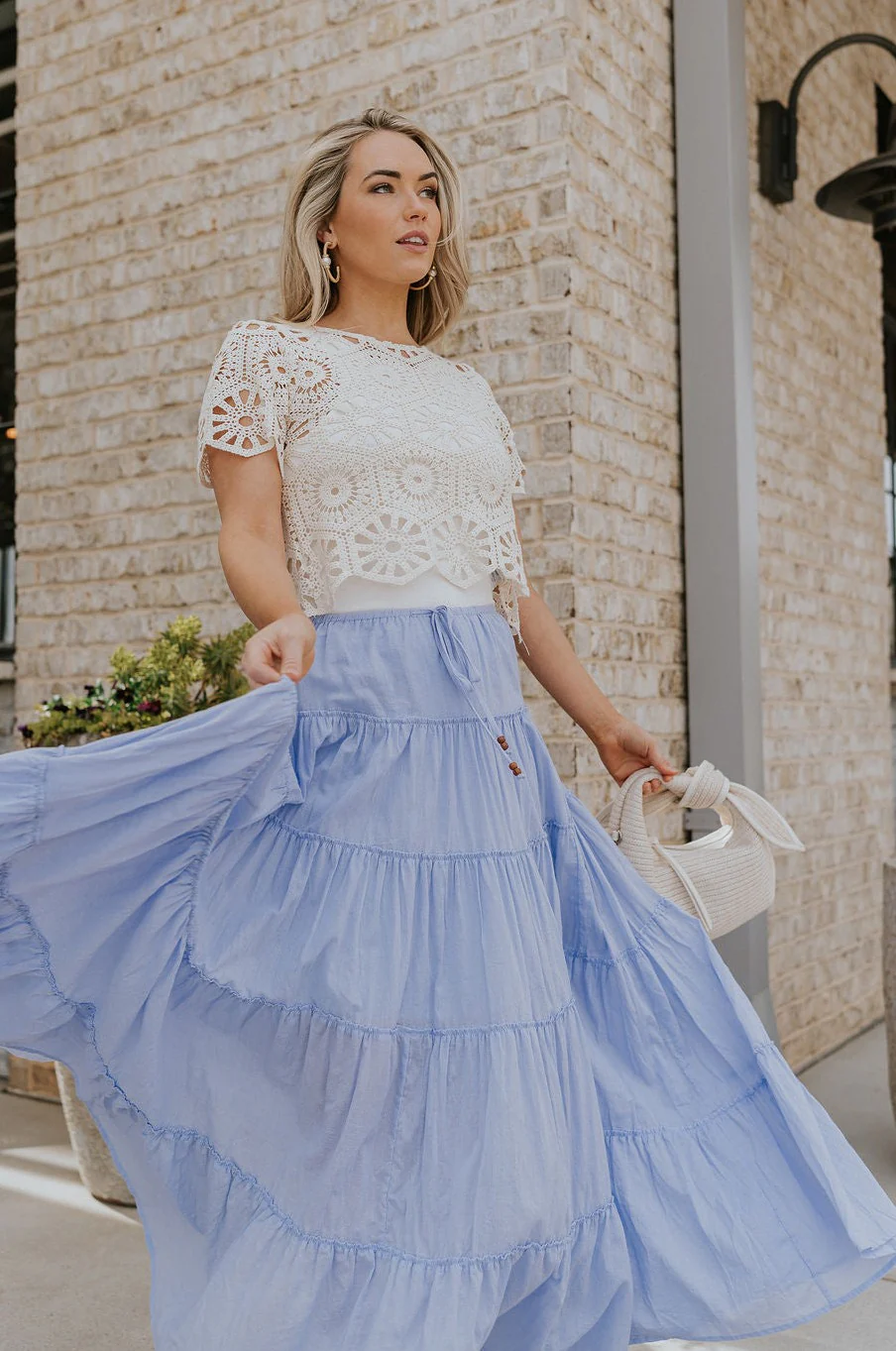 Alana Periwinkle Tiered Maxi Skirt - Image 2