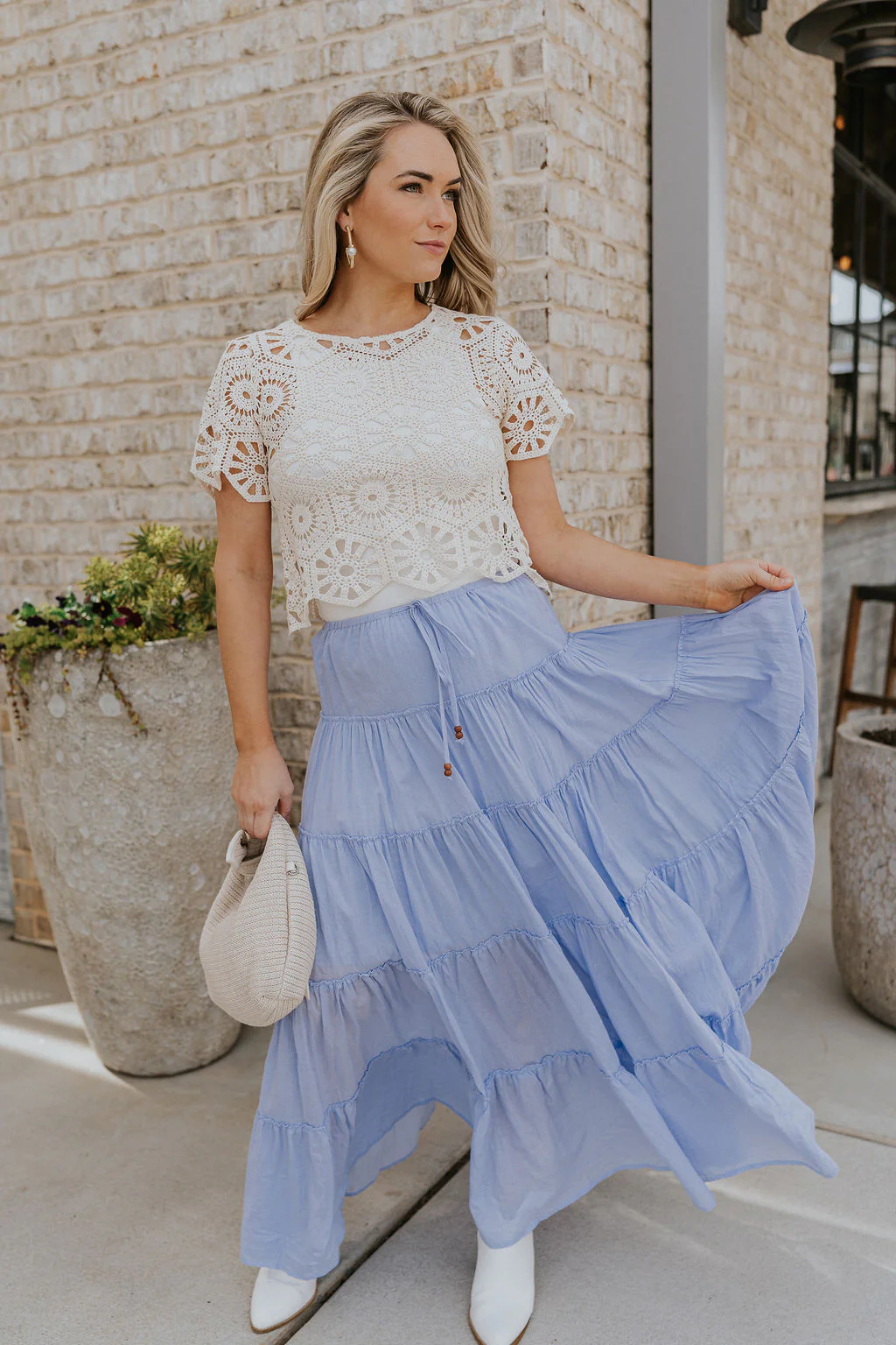 Alana Periwinkle Tiered Maxi Skirt - Image 3