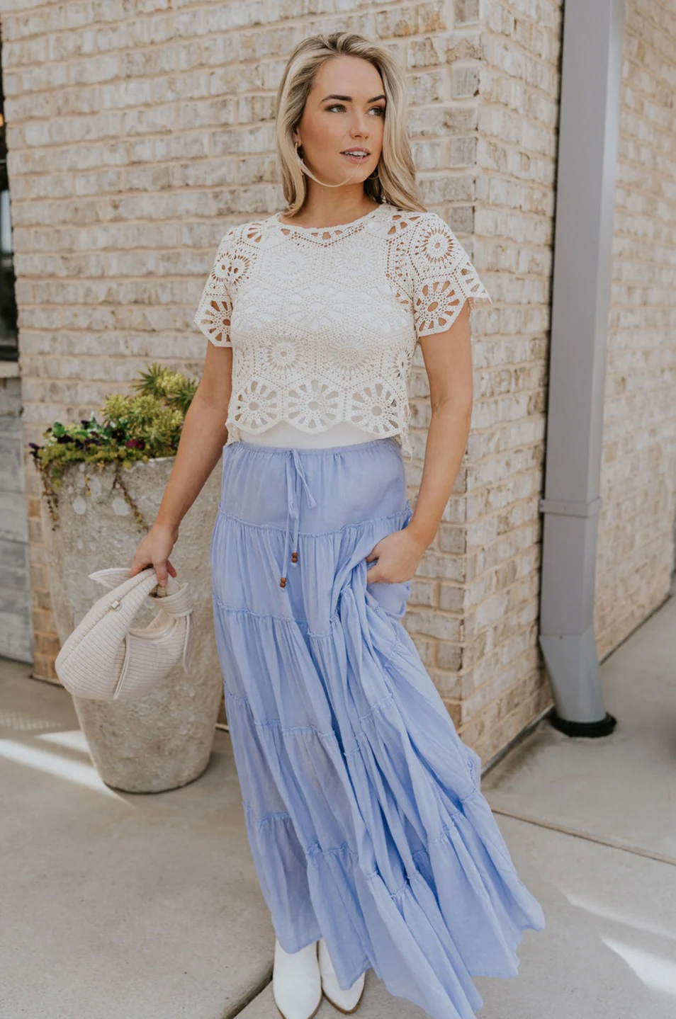 Alana Periwinkle Tiered Maxi Skirt - Image 5