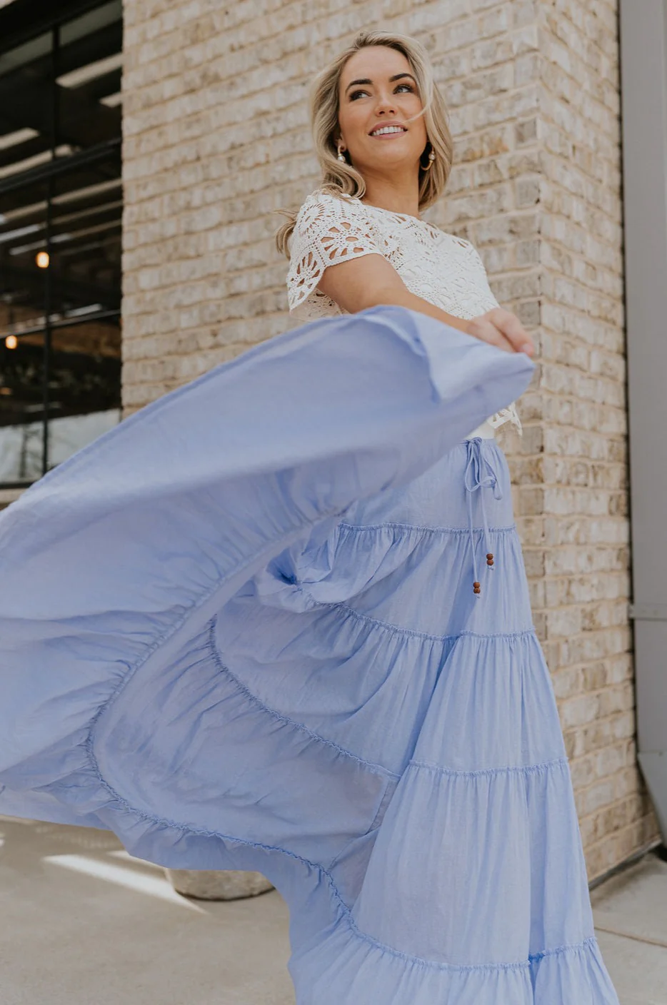 Alana Periwinkle Tiered Maxi Skirt - Image 6
