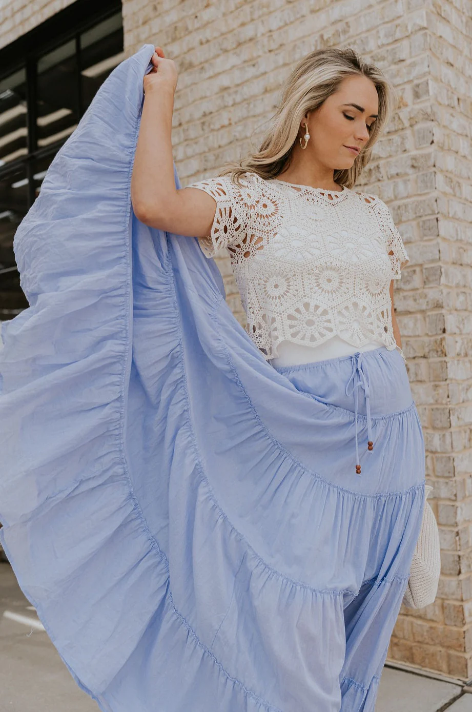 Alana Periwinkle Tiered Maxi Skirt - Image 7