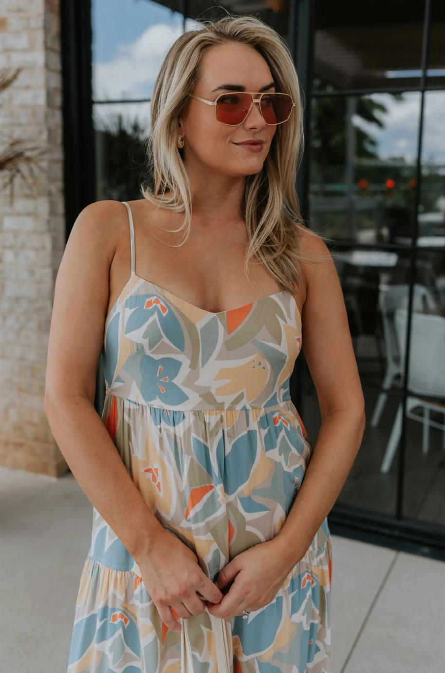 Alana Taupe Multi Floral Midi Dress - Image 6