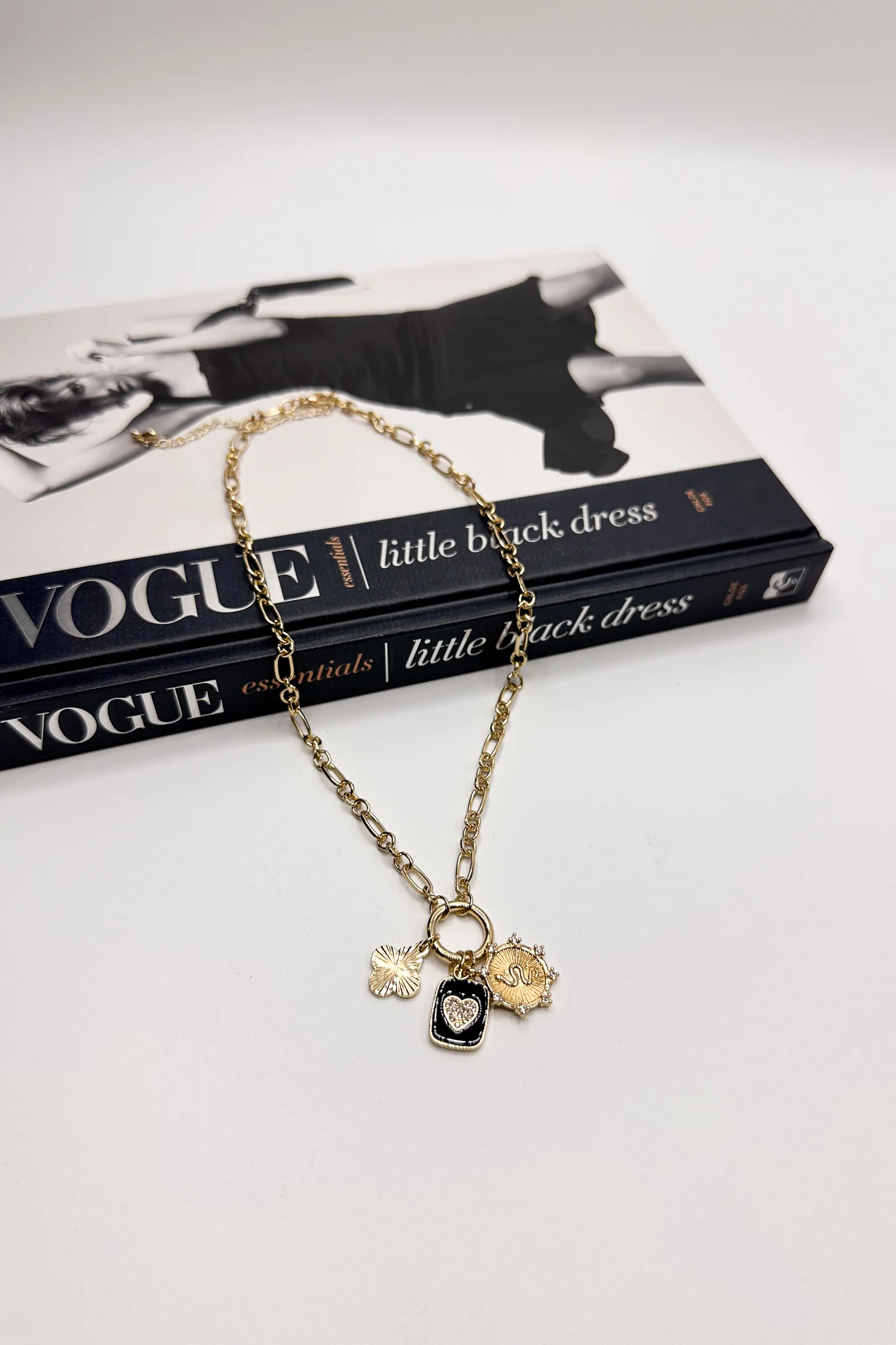 Alaya Black & Gold Snake Medallion Necklace - Image 2