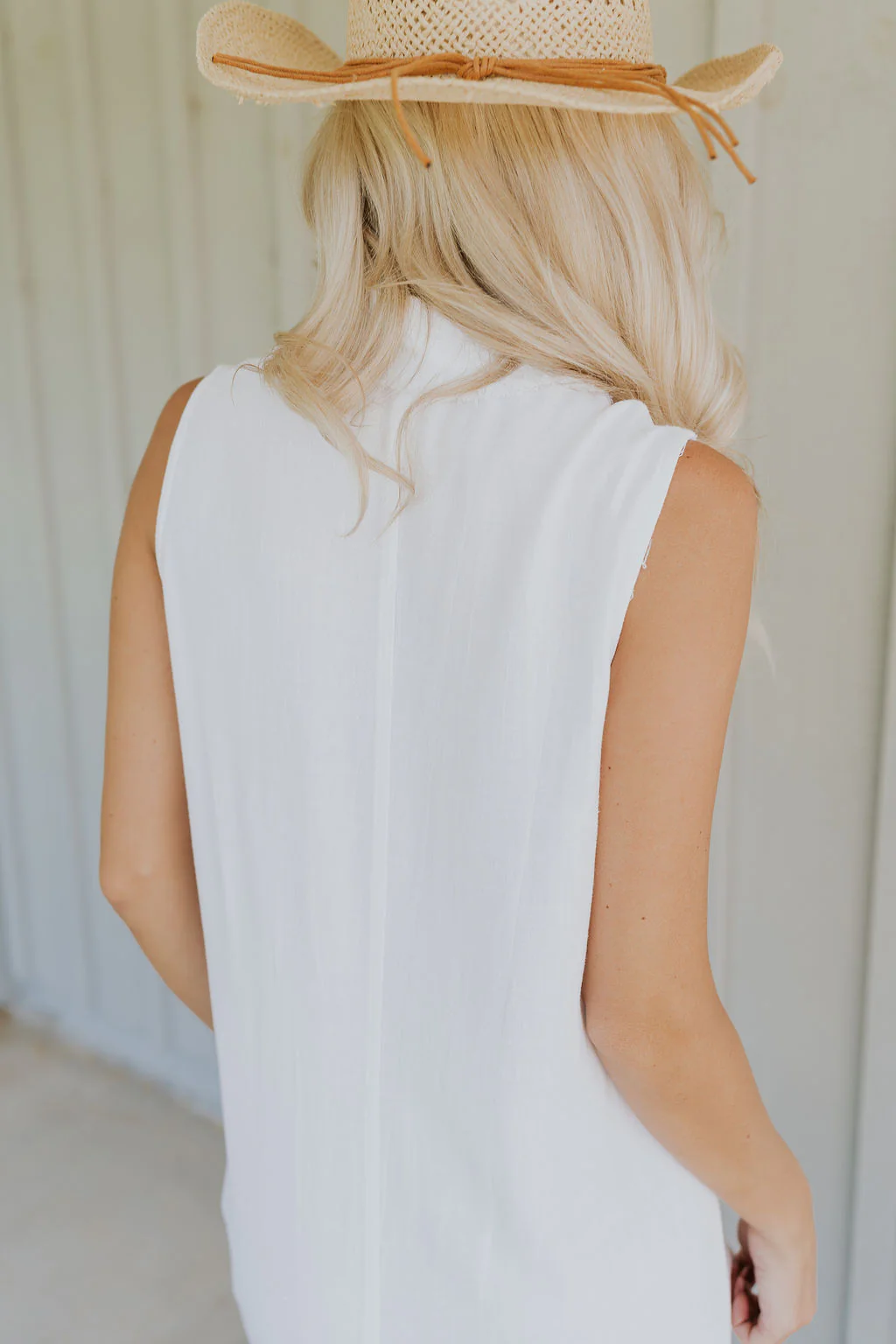 Alayna White Linen Sleeveless Maxi Dress - Image 13