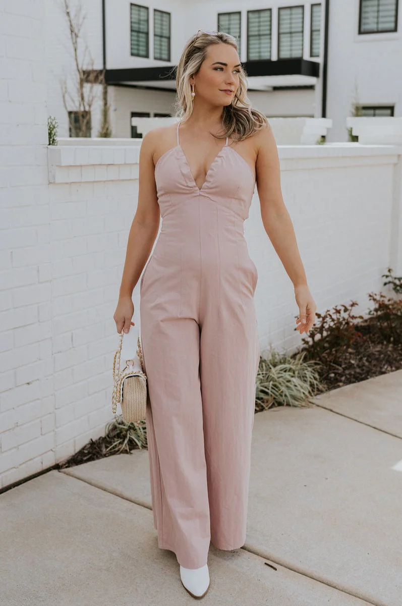 Aleah Mauve Pink Sleeveless Jumpsuit