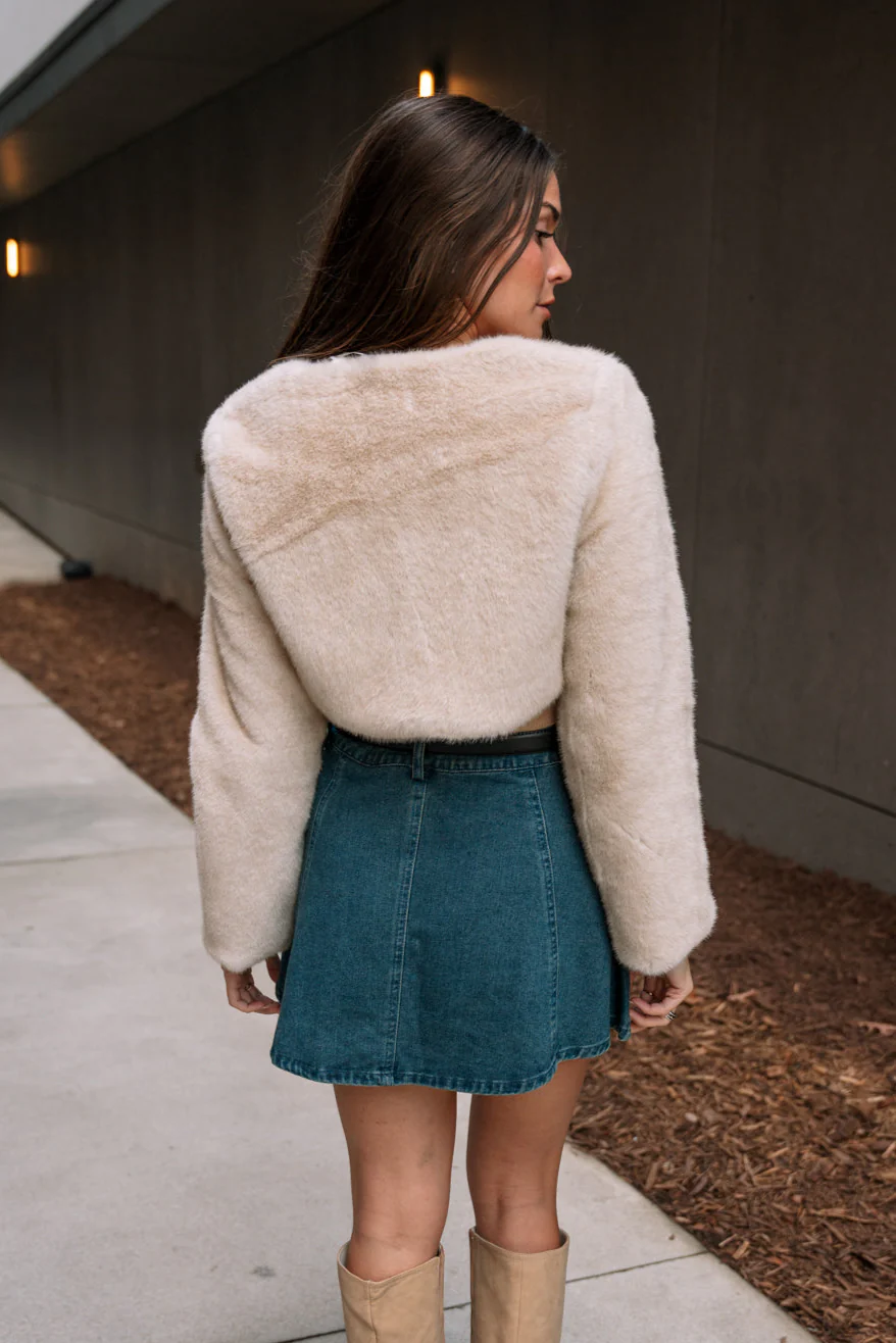 Aleena Dark Denim Flare Mini Skirt - Image 4