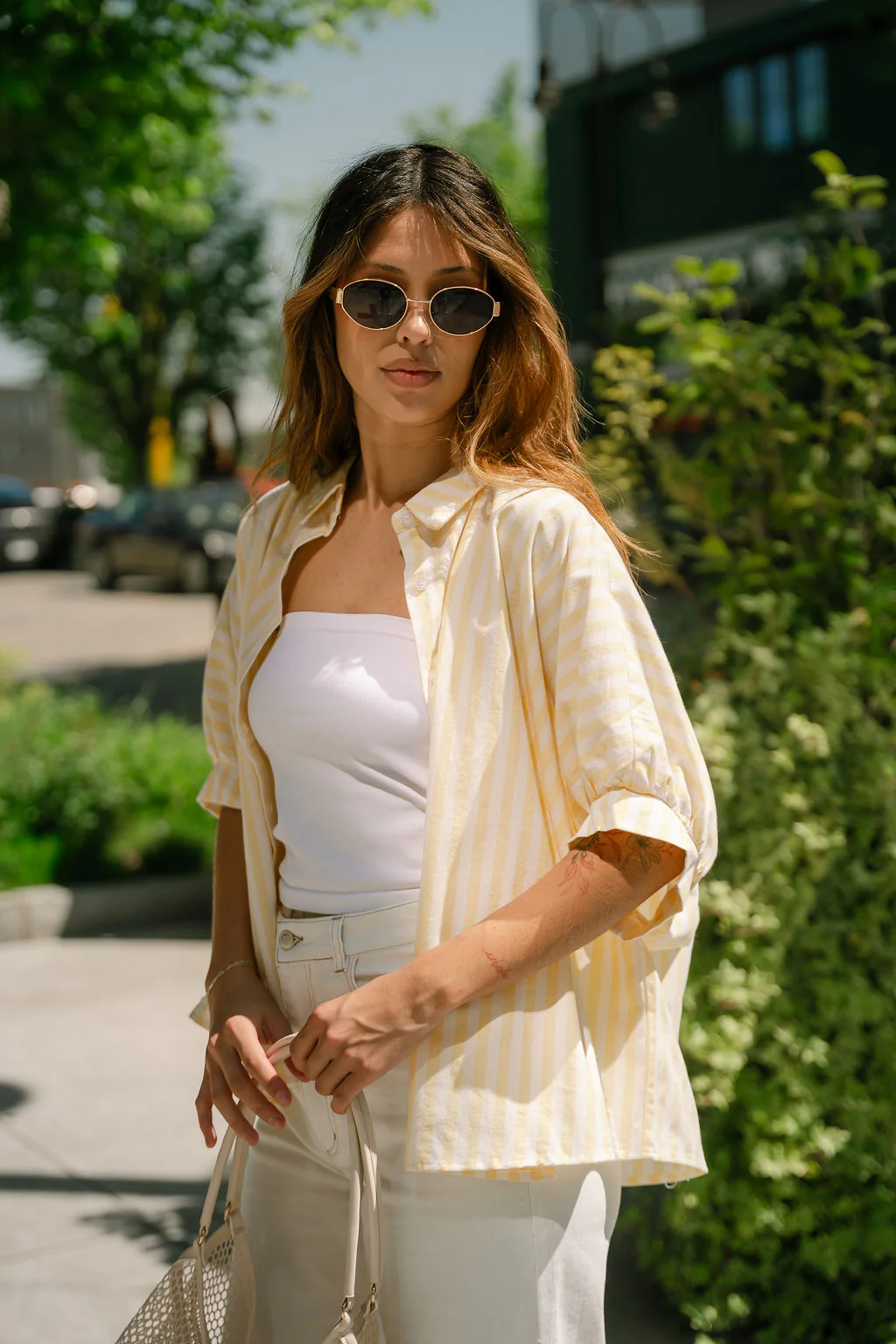 Aleena Yellow & White Stripe Top - Image 6