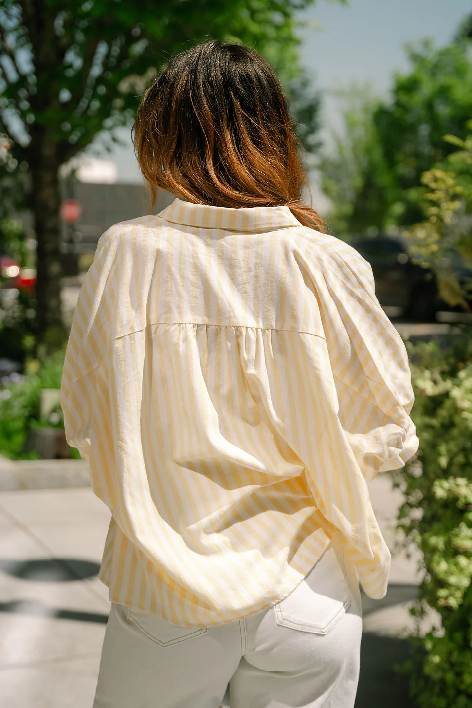 Aleena Yellow & White Stripe Top - Image 8