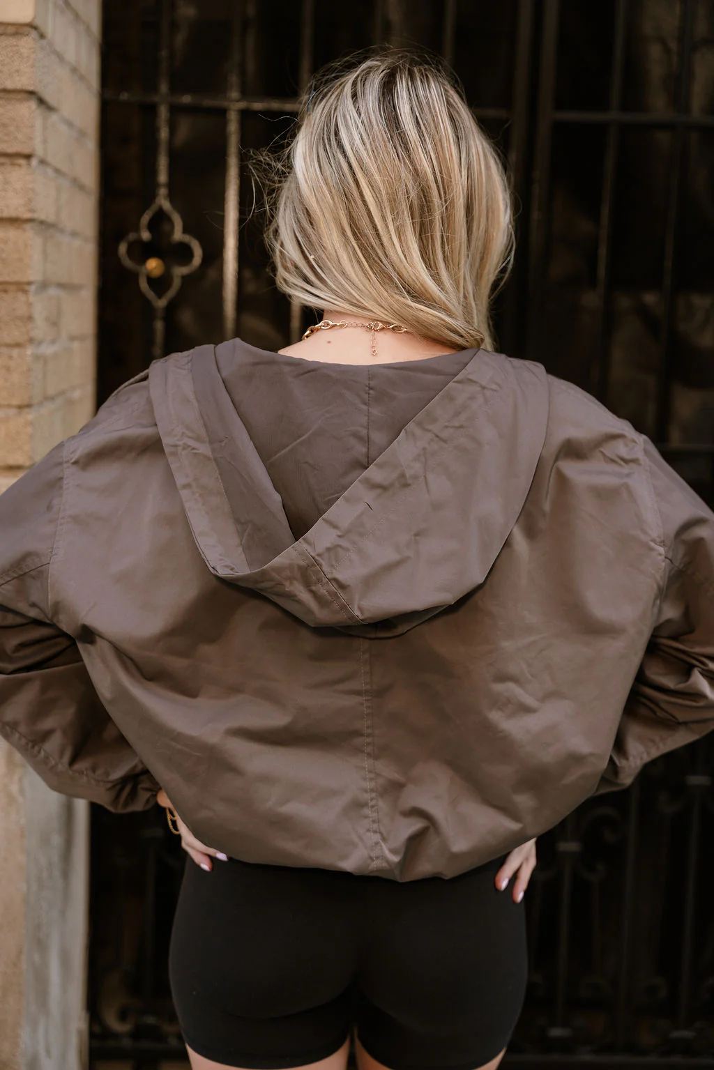 Alessia Cocoa Brown Hoodie Bomber Jacket - Image 9