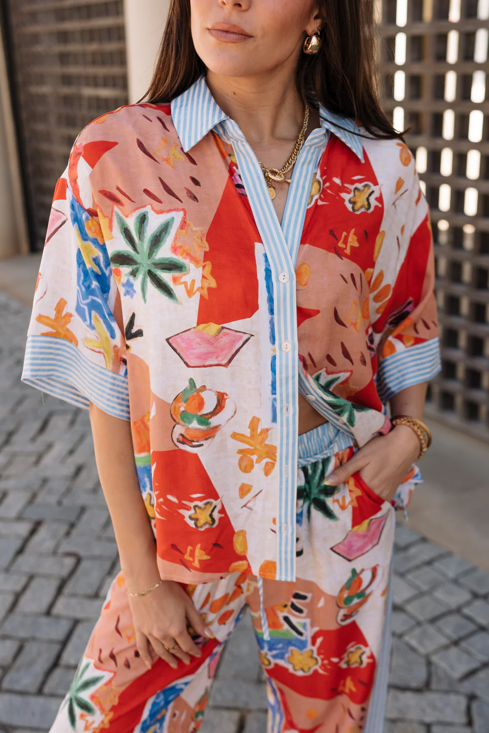 Alexa Multi Tropical Short Sleeve Top - Image 3
