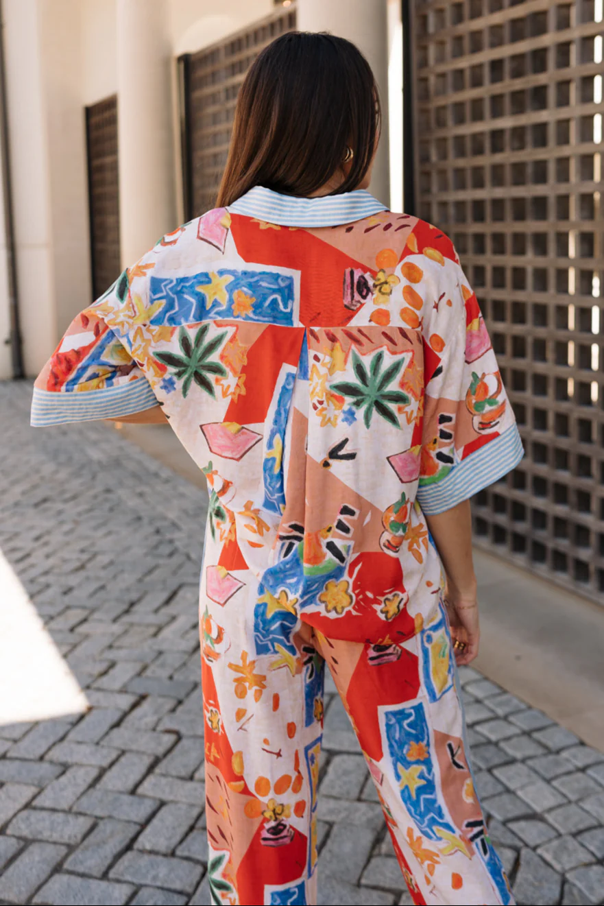 Alexa Multi Tropical Short Sleeve Top - Image 4
