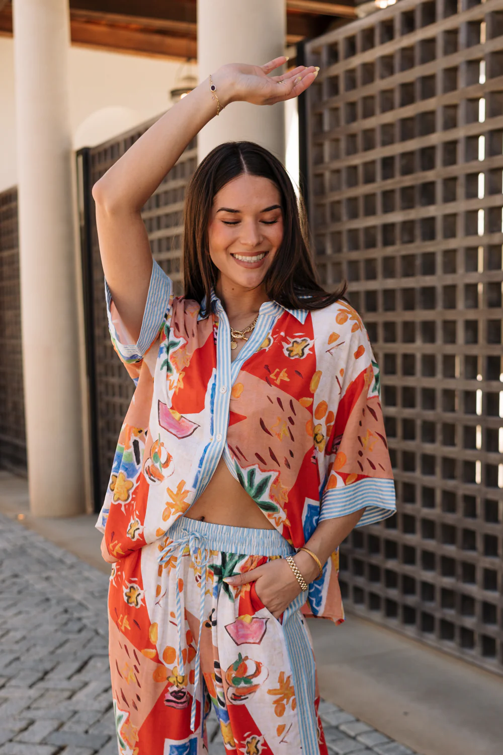 Alexa Multi Tropical Short Sleeve Top - Image 5