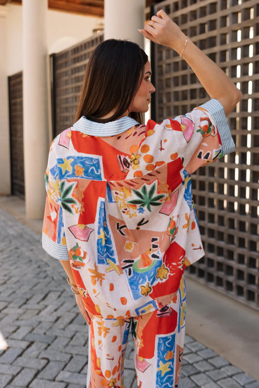 Alexa Multi Tropical Short Sleeve Top - Image 9