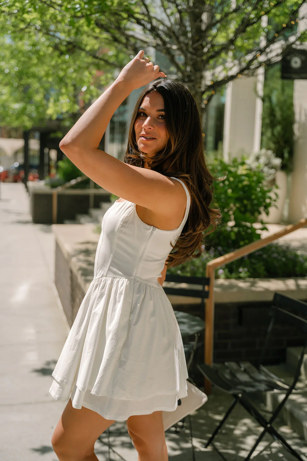 Alexa Off White Flare Mini Dress - Image 5