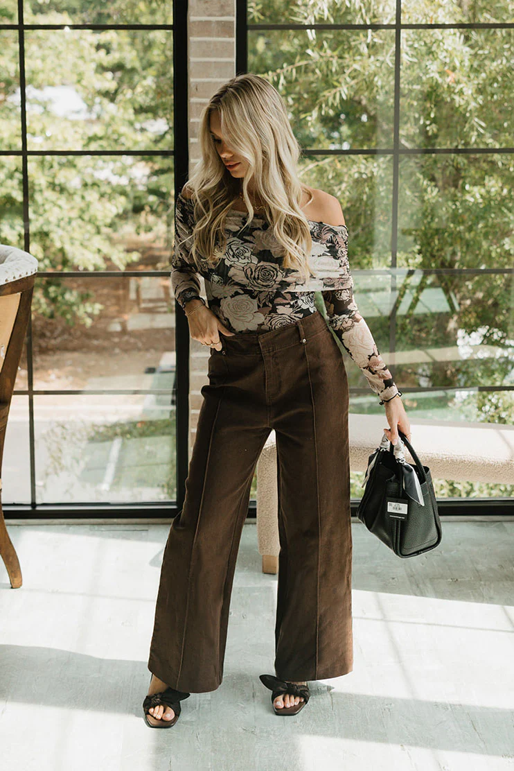 Alexandra Brown Wide Leg Pants