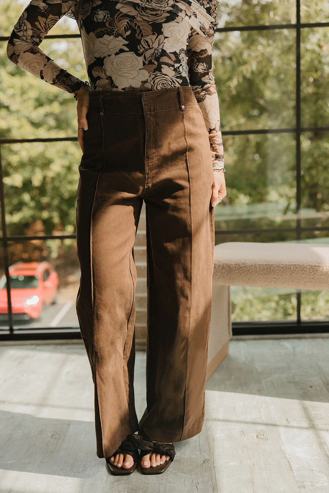 Alexandra Brown Wide Leg Pants - Image 2