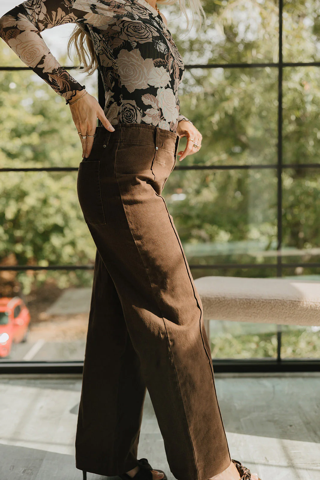 Alexandra Brown Wide Leg Pants - Image 3